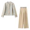 Spring 2026 Elegant High-Waisted Satin Two-Piece Suit for Women: New Chinese Style