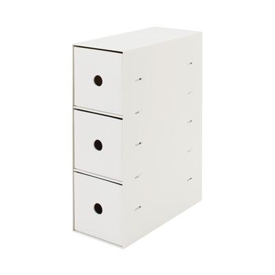 MUJI Αποθήκευση Μικροαντικειμένων από Ανακυκλωμένο Πολυπροπυλένιο 3 Λευκό 11cm Π x Β x 32cm 83904425 Κουτί, Επίπεδα, Γκρι, Περίπου. 24,5cm Υ,