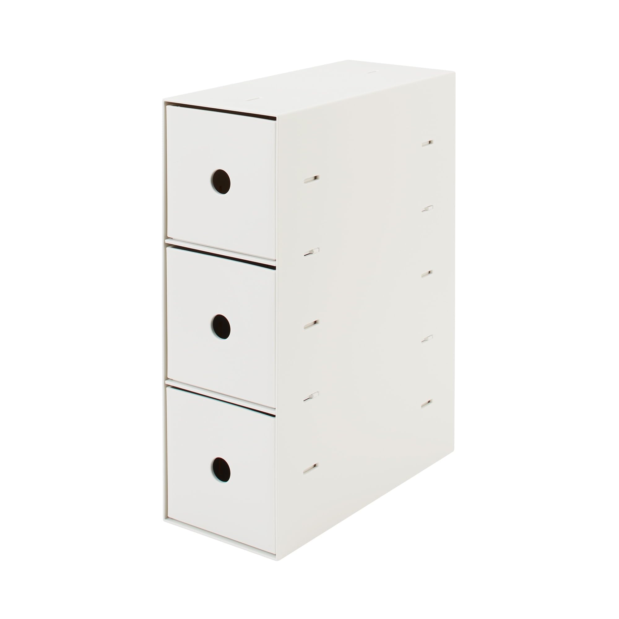 

MUJI Recycled Polypropylene Small Item Storage 3 White 11cm W x D x 32cm 83904425 Box, Tiers, Gray, Approx. 24.5cm H,