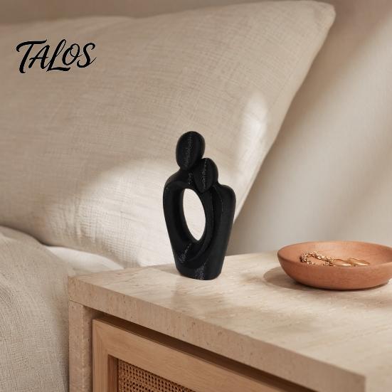 Integrated One-piece Design 3D Printed One Heart Couple Statue, Abstract Hugging Lovers Figurine with Stable Base, Minimalist Ornaments Love Sculpture