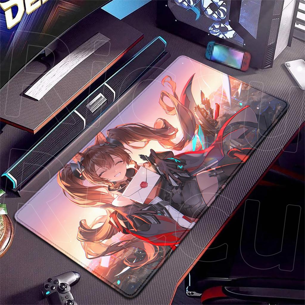 XXL HD Anime girl Arknights Endfield Gilberta Game Mouse Pad Non-slip Rubber Gamer Computer Desk mat Laptop Office Large carpet