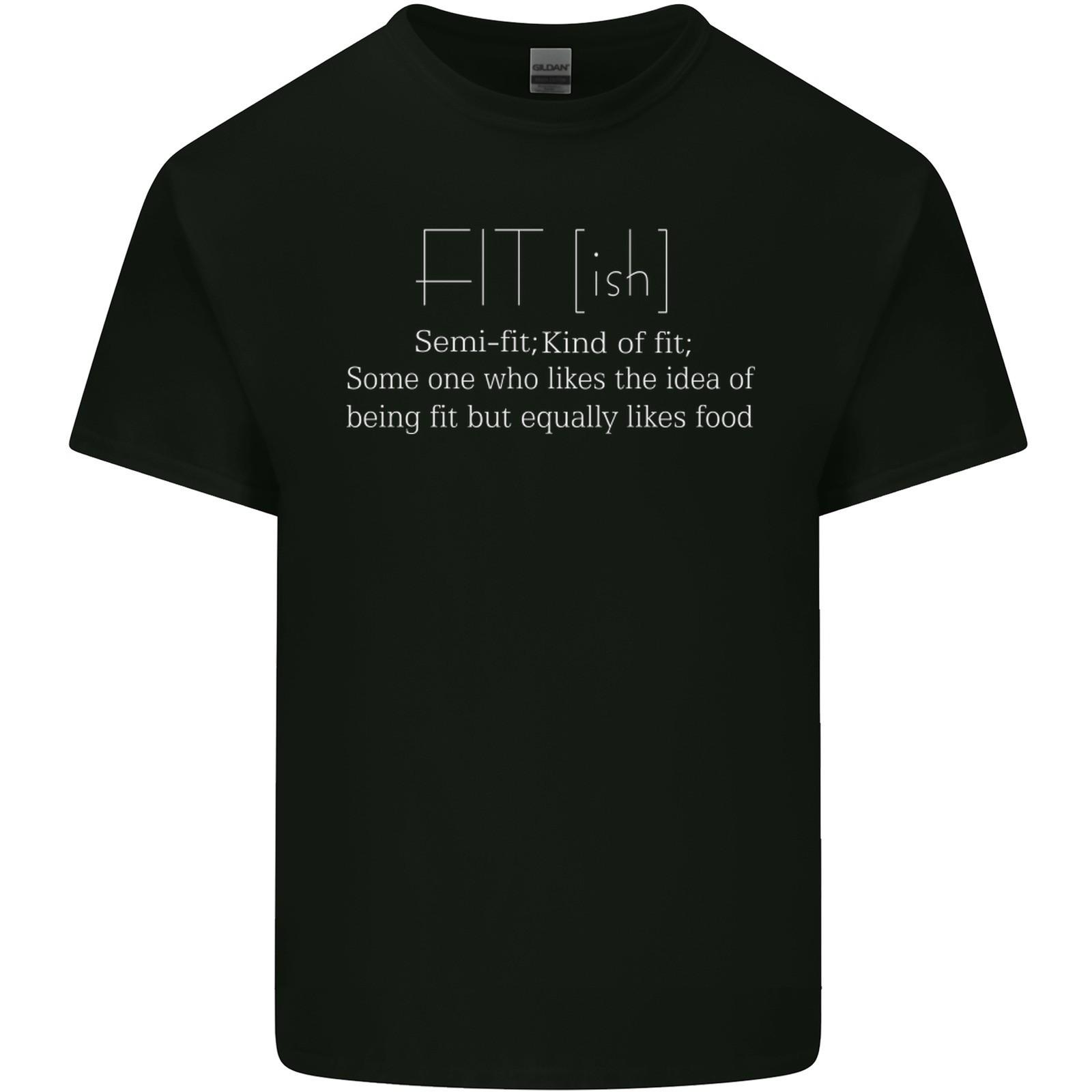 Fit ish Funny Gym Training Top Overweight Mens Light Cotton T-Shirt 4XL