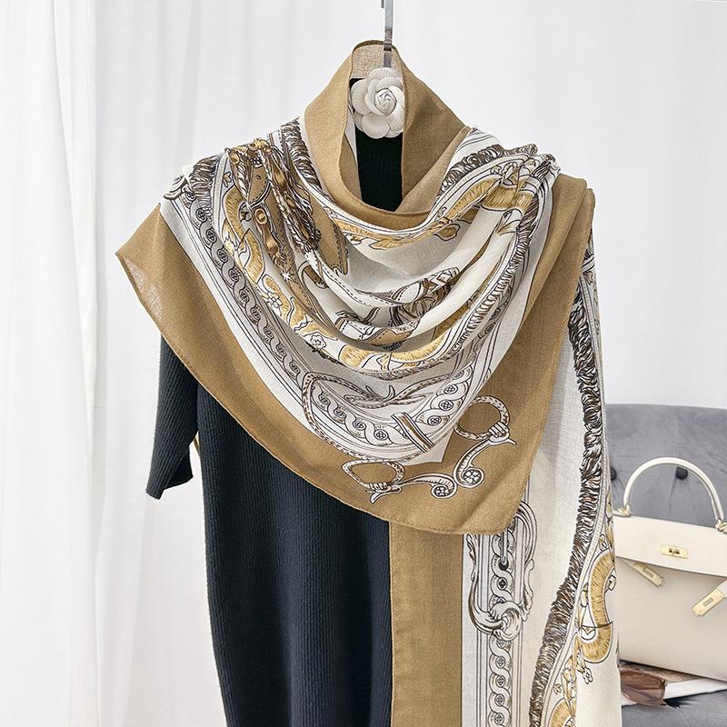 2025 new model recommended spring and summer versatile thin breathable sunscreen outer shawl neck protection travel photo silk scarf women