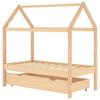 Kids Bed with Drawer Solid Pine Wood 70 X 140 Cm