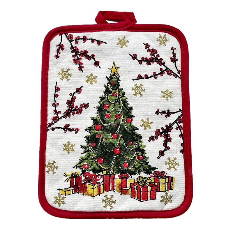 

1Pc 17x22cm Cotton Christmas Party Decoration Baking Pot Oven Mat Insulation Pad Coaster Table Placemat Xmas Gift 17x22cm