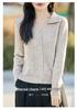 Women's Chic V-Neck Heathered Wool Cardigan - 2025 Spring/Autumn Fashionable Knit Sweater