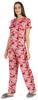Inkmeso 2 Pcs Printed Short Sleeves Nightwear Set For Womens Top And Pajama Sleepwear Cotton PJ