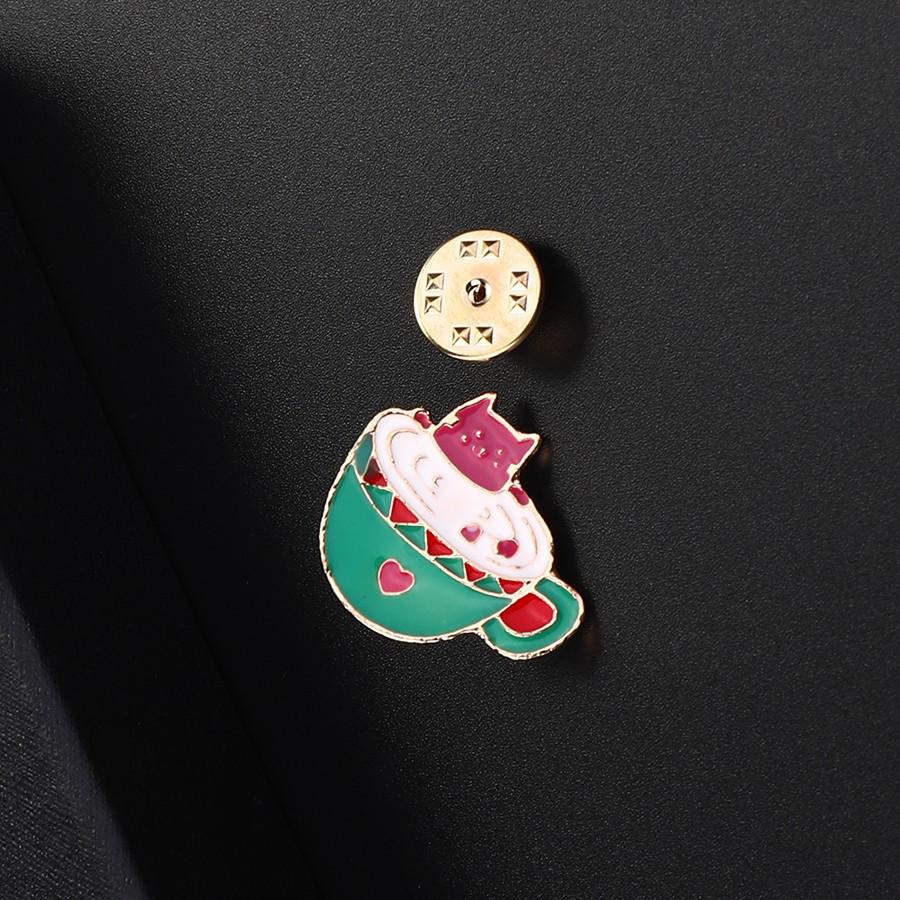 European and American New Arrival: Cute Cat Drip Glaze Lapel Pin Brooch