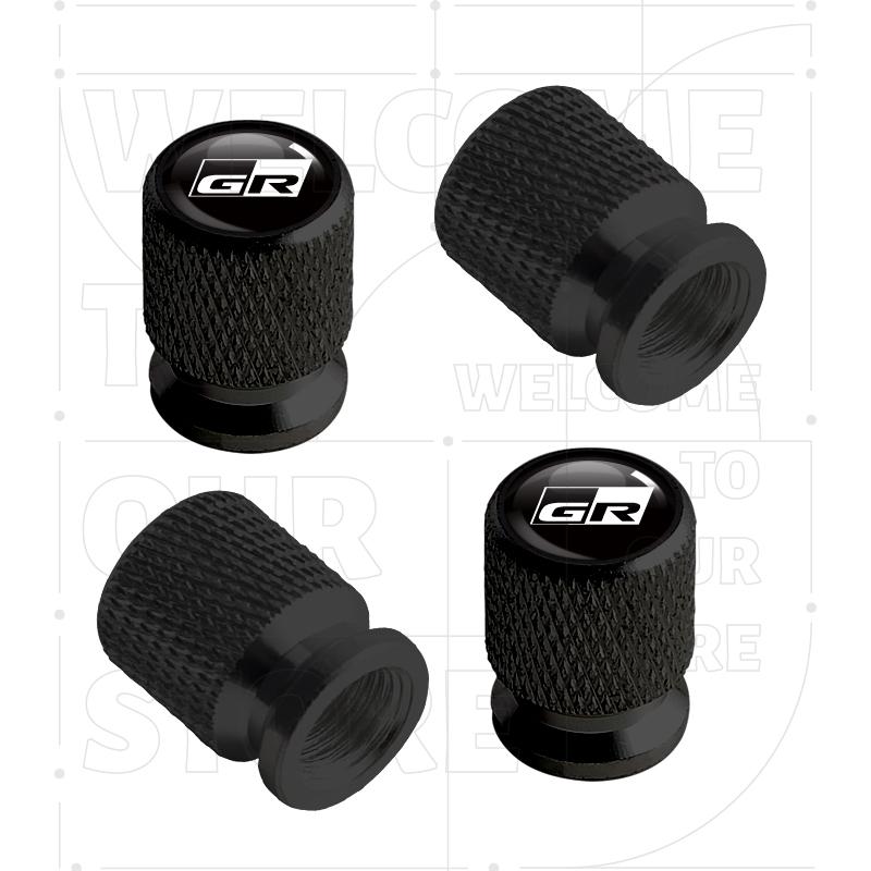 For Toyota GR Sport T Sport YARiS Hilux Camry LOGO 4pcs Car Wheel Tire Valve Aluminum Caps Tyre Stem Covers Airdust Waterproof
