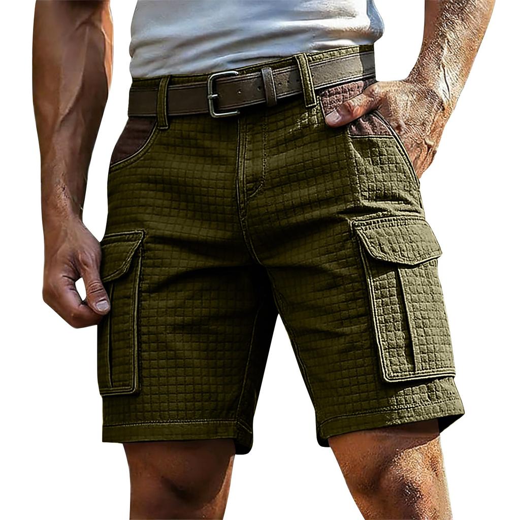 Men's Summer Multi-Pocket Textured Cargo Shorts Men's Casual Fashion Cargo Shorts