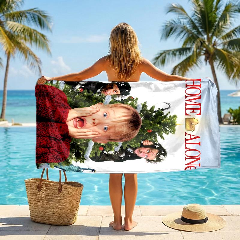 Home Alone Fashion Beach Towel: Ideal for Summer Adventures Soft, absorbent and quick drying suitable for swimming and bathing