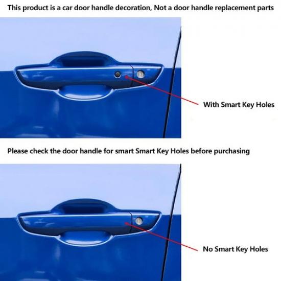 For Chevy Equinox 18-22 Malibu Traverse Black Door Handle Cover 2 Smart Keyhole