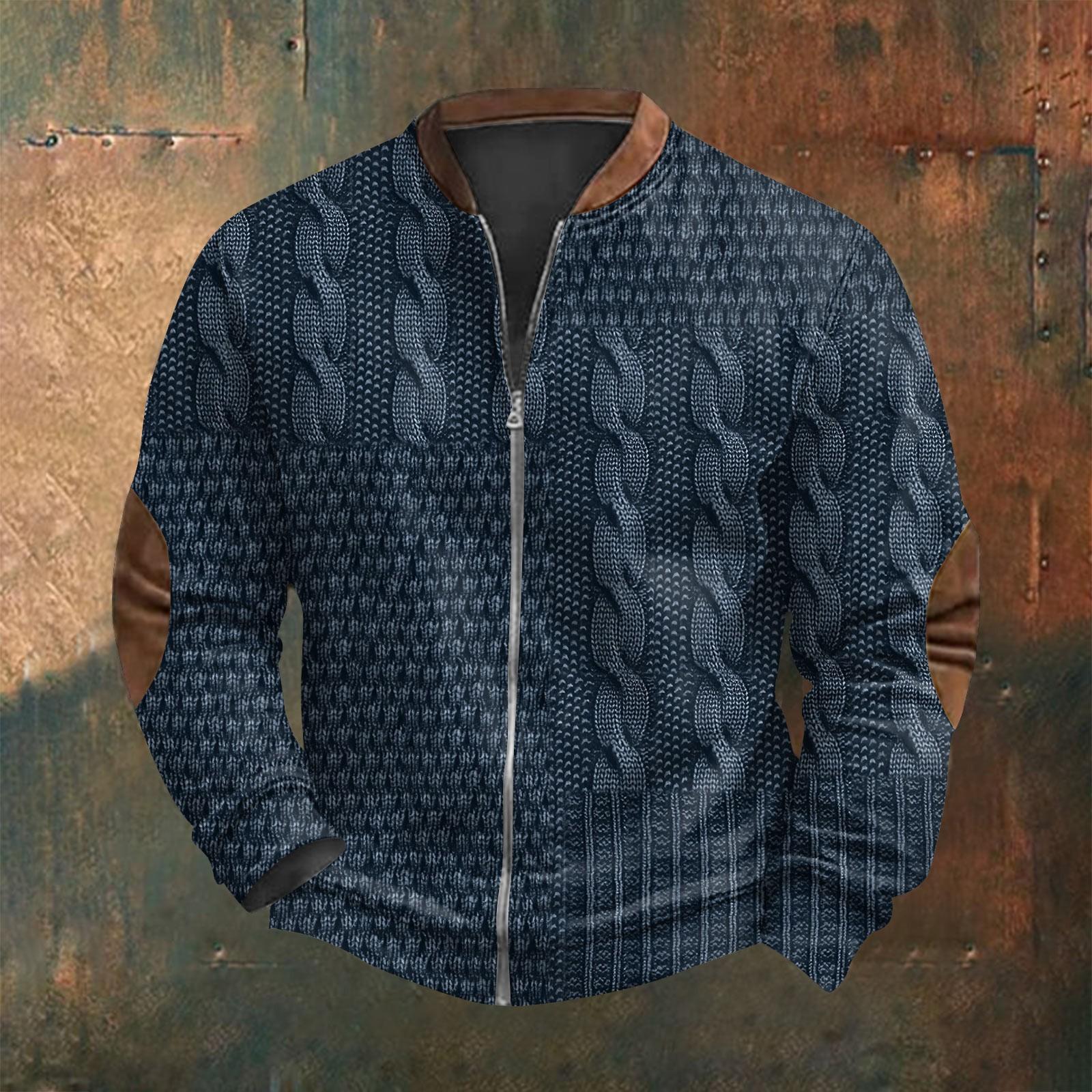 

Мужская повседневная толстовка в стиле ретро с градиентным принтом L синий