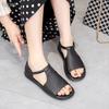 Women's Retro Handmade Flat Sandals, Open Toe with Adjustable Hook and Loop, Comfortable Casual Daily Footwear