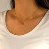 Wind French Retro Red Acrylic Love Collarbone Chain Women'S 18K Gold Titanium Steel Necklace