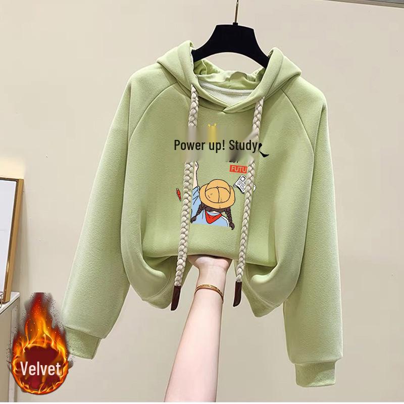 Women's Fleece-Lined Hooded Sweatshirt - New 2024 Petite Winter Dopamine Style