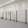 Black Stainless Steel Floor-Standing Garment Display Rack for Women's Clothing Store