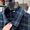 Men's Plaid Short-Sleeve Lapel Shirt