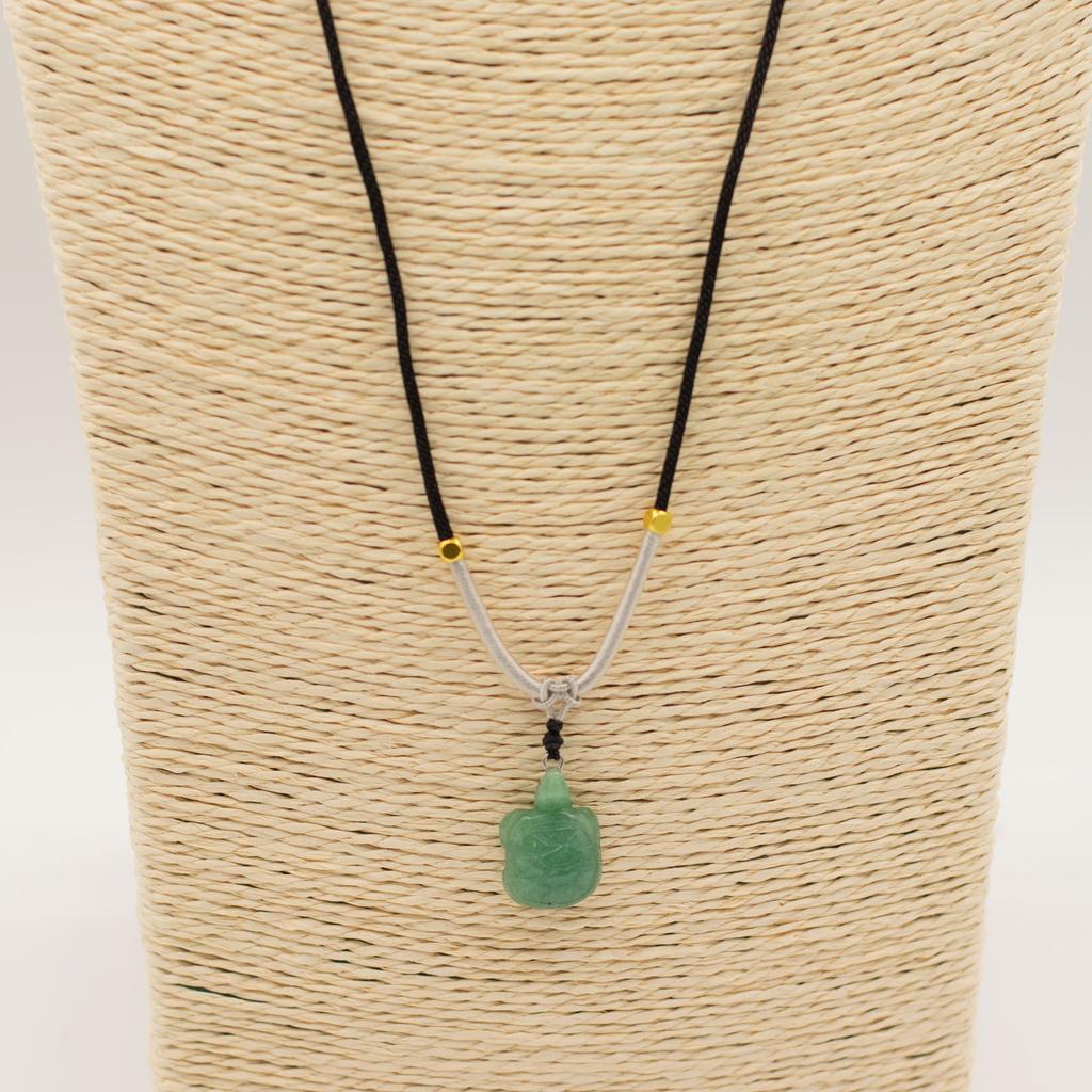 Cord Necklace Gemstone Pendant – Jade Turtle
