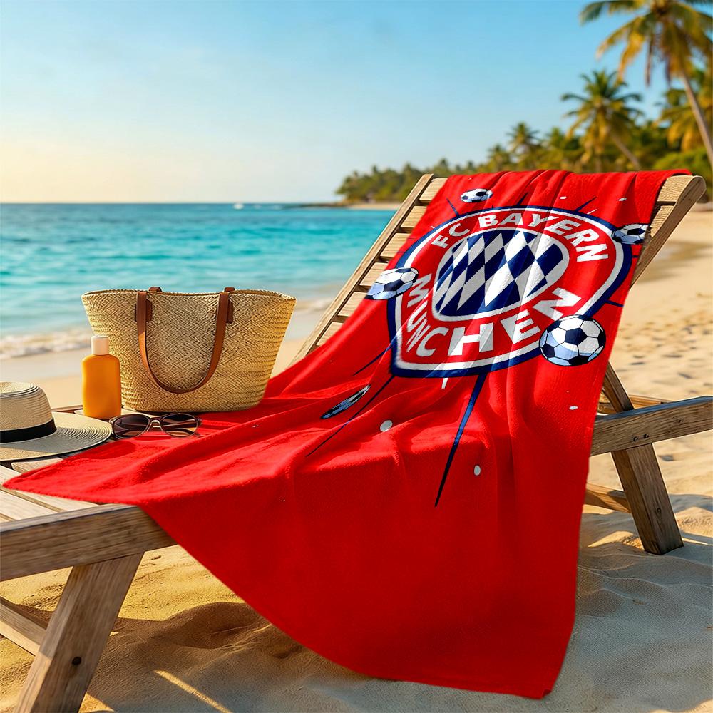 Fc Bayern München E.v Fan Beach Towel Soft Durable Quick-Dry Comfortable Lightweight Suitable for Swimming, Gym, Camping, Yoga Vacation