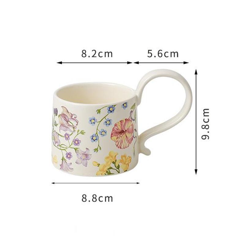 Ceramic luxury coffee cup with high aesthetic value, water cup for couples, afternoon tea mug