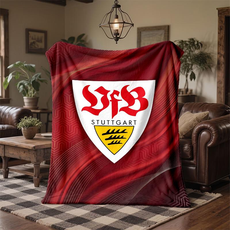 Coperta in Pile a Tema VfB Stuttgart Morbida e Accogliente Coperta in Peluche per Camera da Letto Divano Viaggio