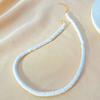 Bohemian men's necklace niche design personalized color splicing soft pottery disc clavicle chain women