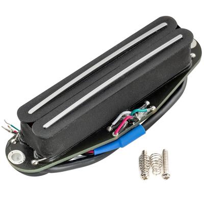 Musiclily Pro Ceramic Humbucker Pickup for Strat Electric Black Chrome Rails ST-DPMC Single-Size 9.2K Guitar, Body,