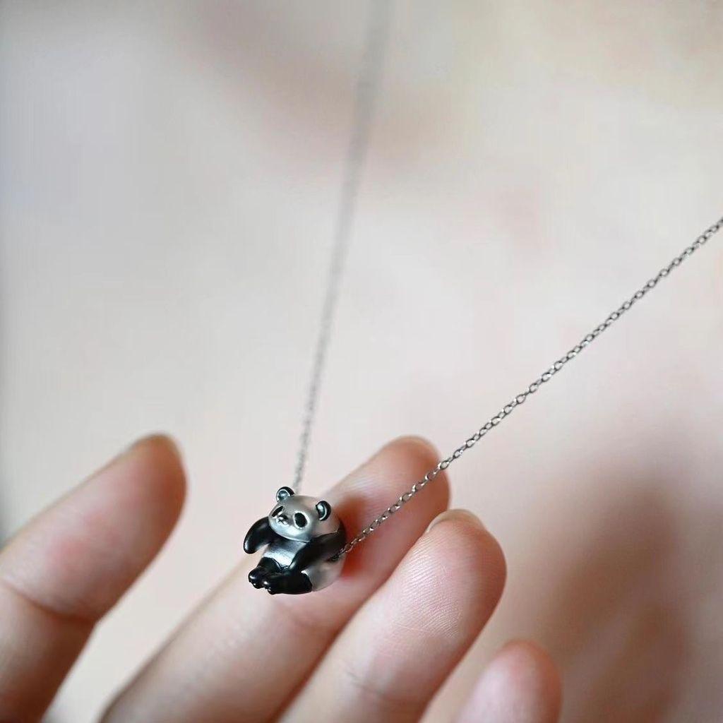 Cute Panda Animal Jewelry Necklace With Copper Material For Chic Style