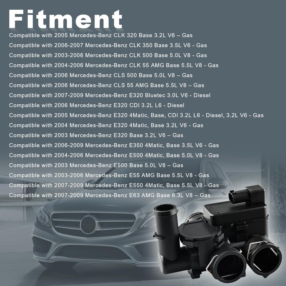 

JDMON Heater Control Valve Compatible with Mercedes Benz 2003 2004 2005 2006 2007 2008 2009 W211 W219 E320 E500 CLK320 CLK350 CLS500 E63 E550 Replace