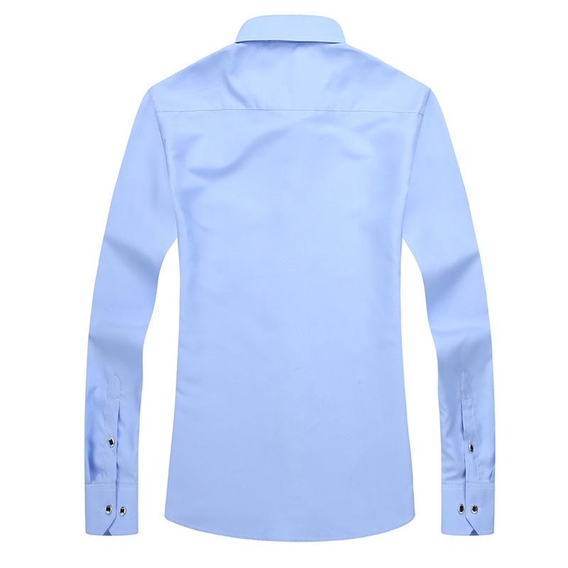 Versatile New Men's Casual Long Sleeve Slim Fit Solid Cotton Dress Shirts