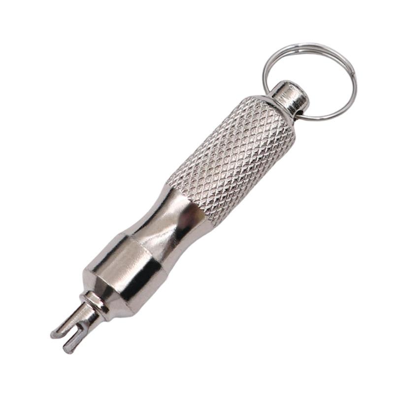 

Practical Stainless Steel Valves Disassembly Tool Wrench Spanner Keychain For Easy Tire Repair Traveler Auto Enthusiasts 1