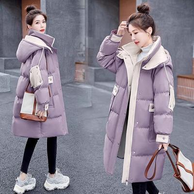 Mid-length Knee-length Down Cotton-padded Jacket, Winter Women's Fashionable Cotton-padded Jacket