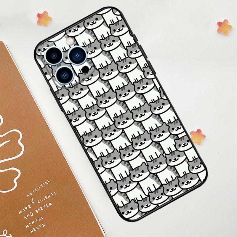 Funny Cute Cats Case For Apple iPhone 12 13 Mini 11 14 15 16 Pro Max Plus X XR XS Max Coque