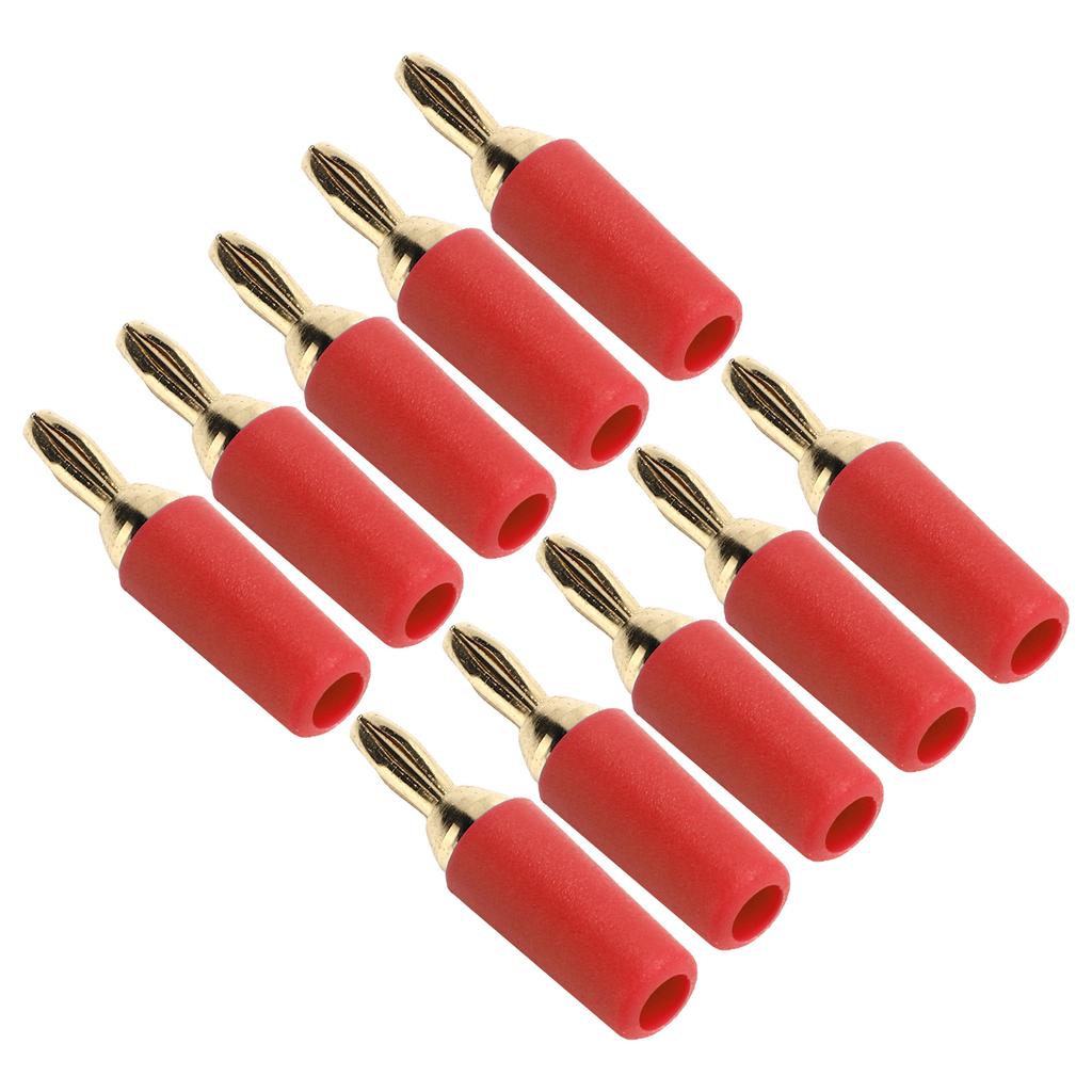 10Pcs Banana Plug 2.5mm Gold Plated Brass Solder Type Male Connector Accessory Set Kit