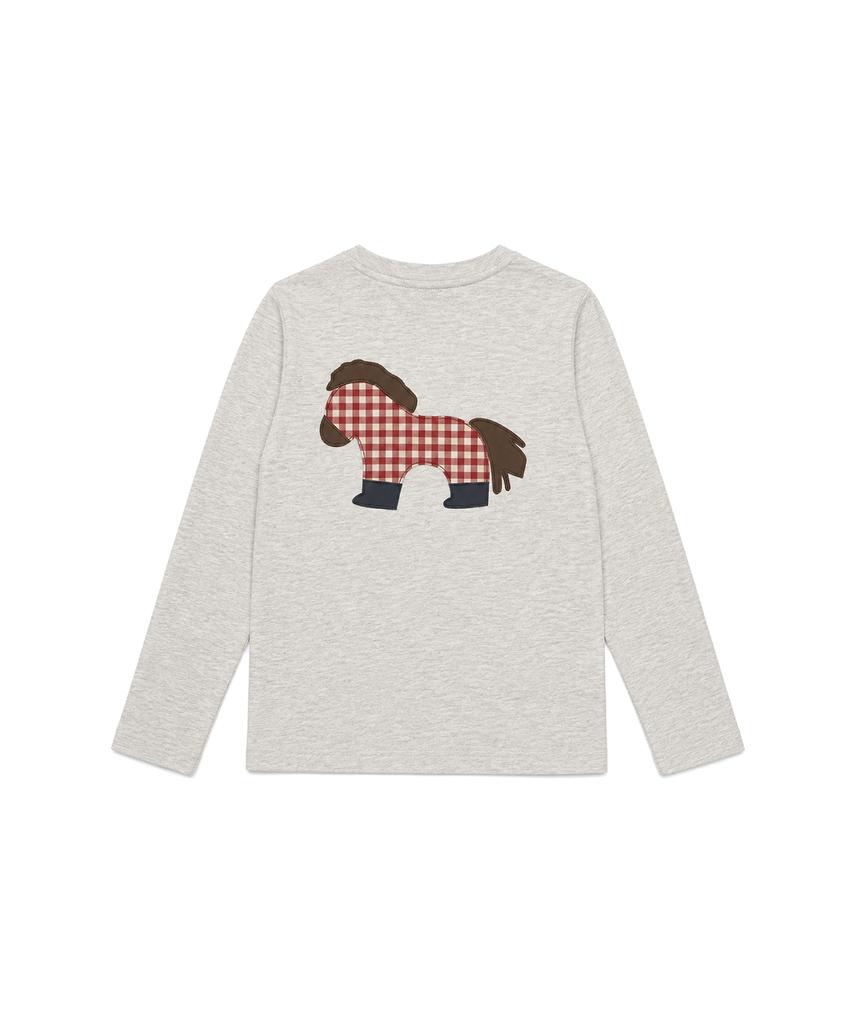 TANSANMAGNESIUM Pony Applique Long Sleeve (Oatmeal)
