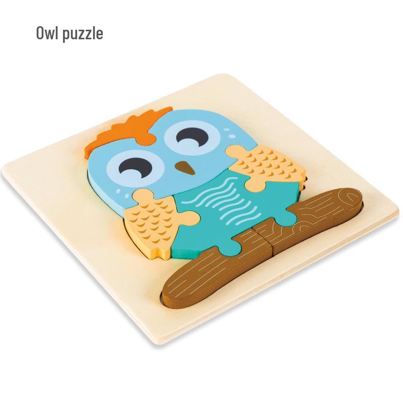 Wooden 3D Puzzle for Early Education: Infant & Toddler Intellectual Development, Hand-Eye Coordination Toy for 1-3 Year Old Boys & Girls