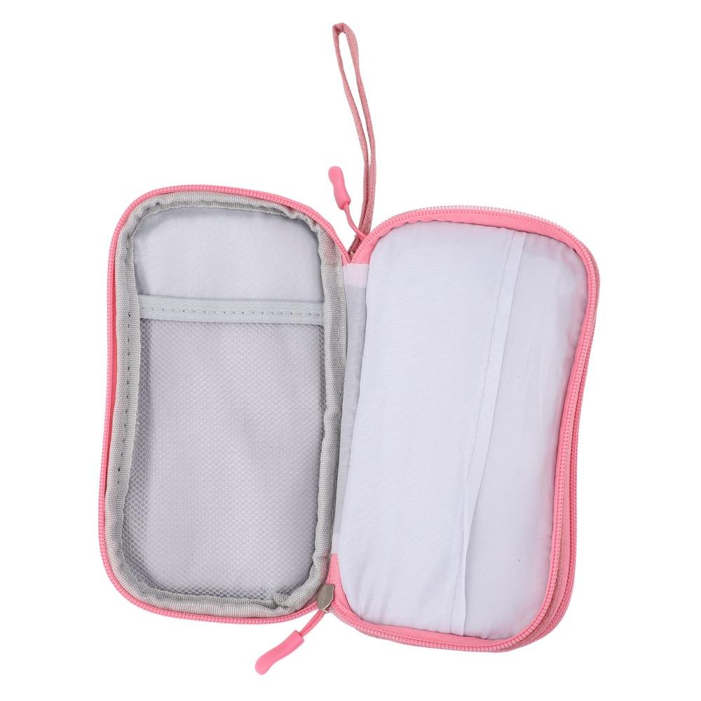 Mesh Pockets Nail Drill Organizer Bag Portable Multi Layer Manicure Tool Pouch Waterproof Pink Cable Storage Pouch
