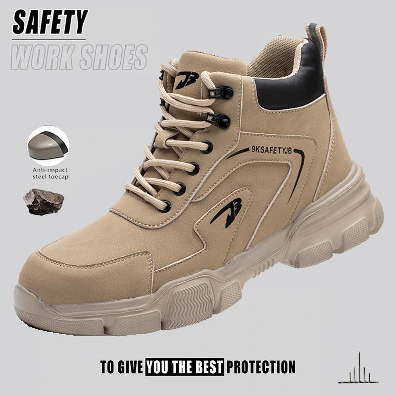 Male Steel Toe Safety Shoes Work Hiking Sneakers Indestructible Work Shoes Waterproof Boots Sport Trail Running Shoes Outdoor