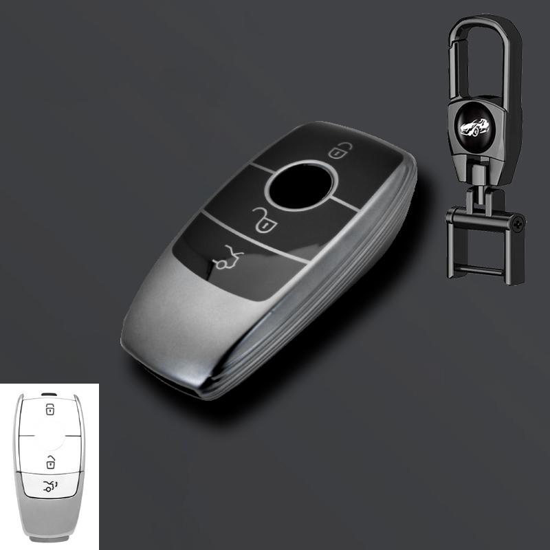 Grey TPU Car Remote Key Case Cover Shell For Mercedes Benz A C E S G Class GLC CLE CLA GLB GLS W177 W205 W213 W222 X167 AMG