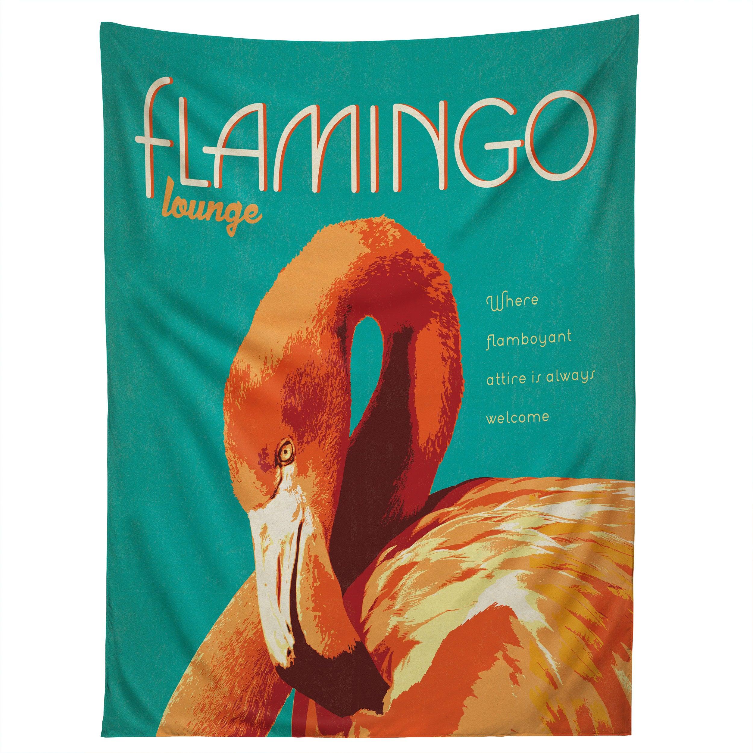 FLAMINGO LOUNGE tapestry 75x100