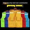 Reflective Multi-Pocket Photojournalist Safety Vest with Logo Print