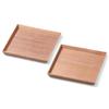 Set of 2 Wooden Plates with Urethane Made In Japan J-kitchens Coating, PID-530391,
