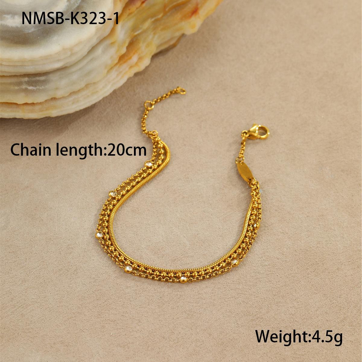 GEMCHIC Women s Luxury Layered Stainless Steel Bracelet with Zircon, Titanium Steel, Fashion OL Style