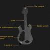 Gitarrenform EDC Schraubendreher 12 in 1 Universal mit Skala Multifunktional Kohlenstoffstahl Rostbeständig EDC Flaschenöffner Zuhause