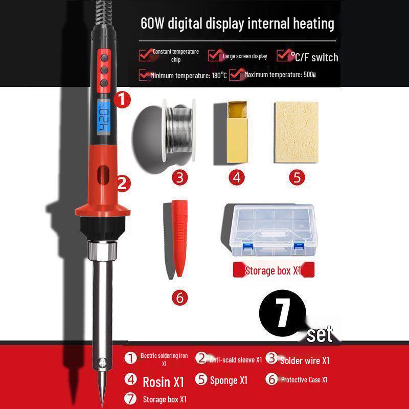 High-Power Electric Soldering Iron Set with Temperature Control, Ideal for Industrial and Home Use