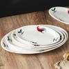 Rooster Series Nostalgic Oval Ceramic Serving Plate