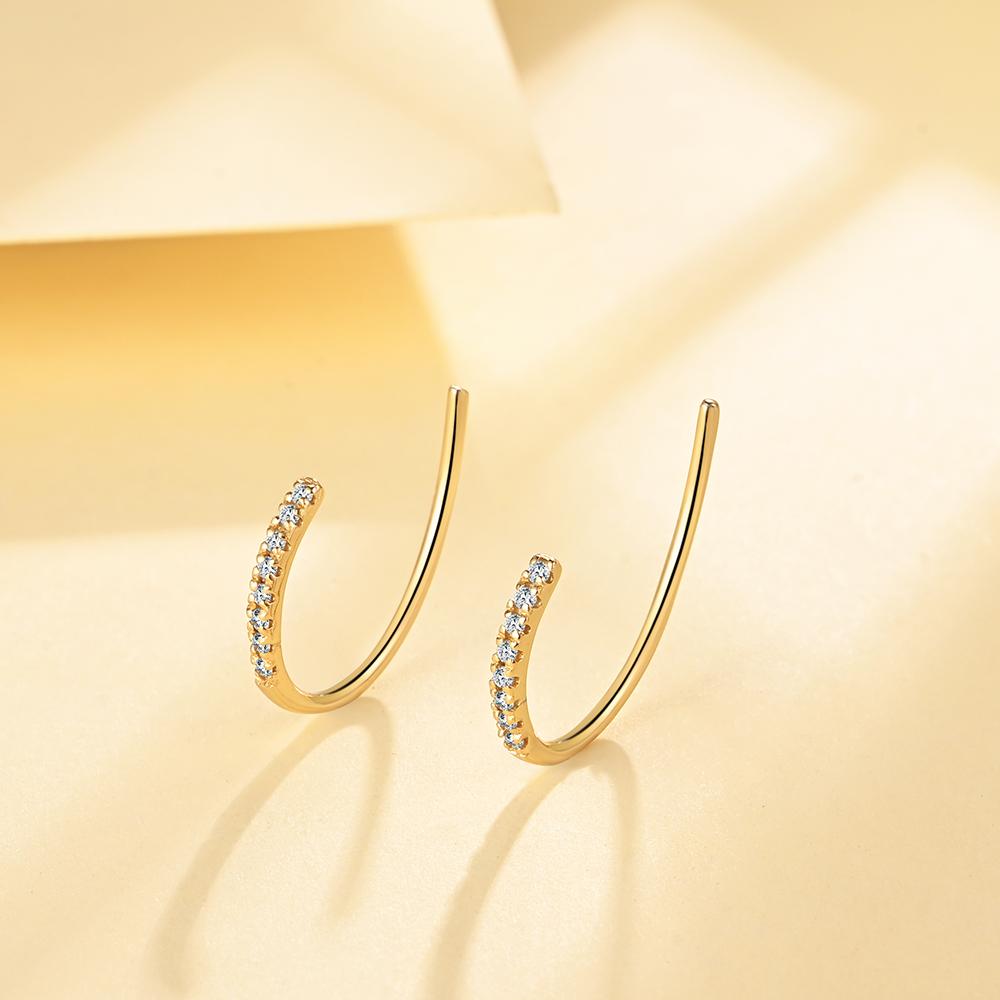 Bolaijewelry Σκουλαρίκια με διαμάντια με γάντζο 925 ασήμι 925 για γυναικεία μόδα Καλοκαίρι 2023 νέο