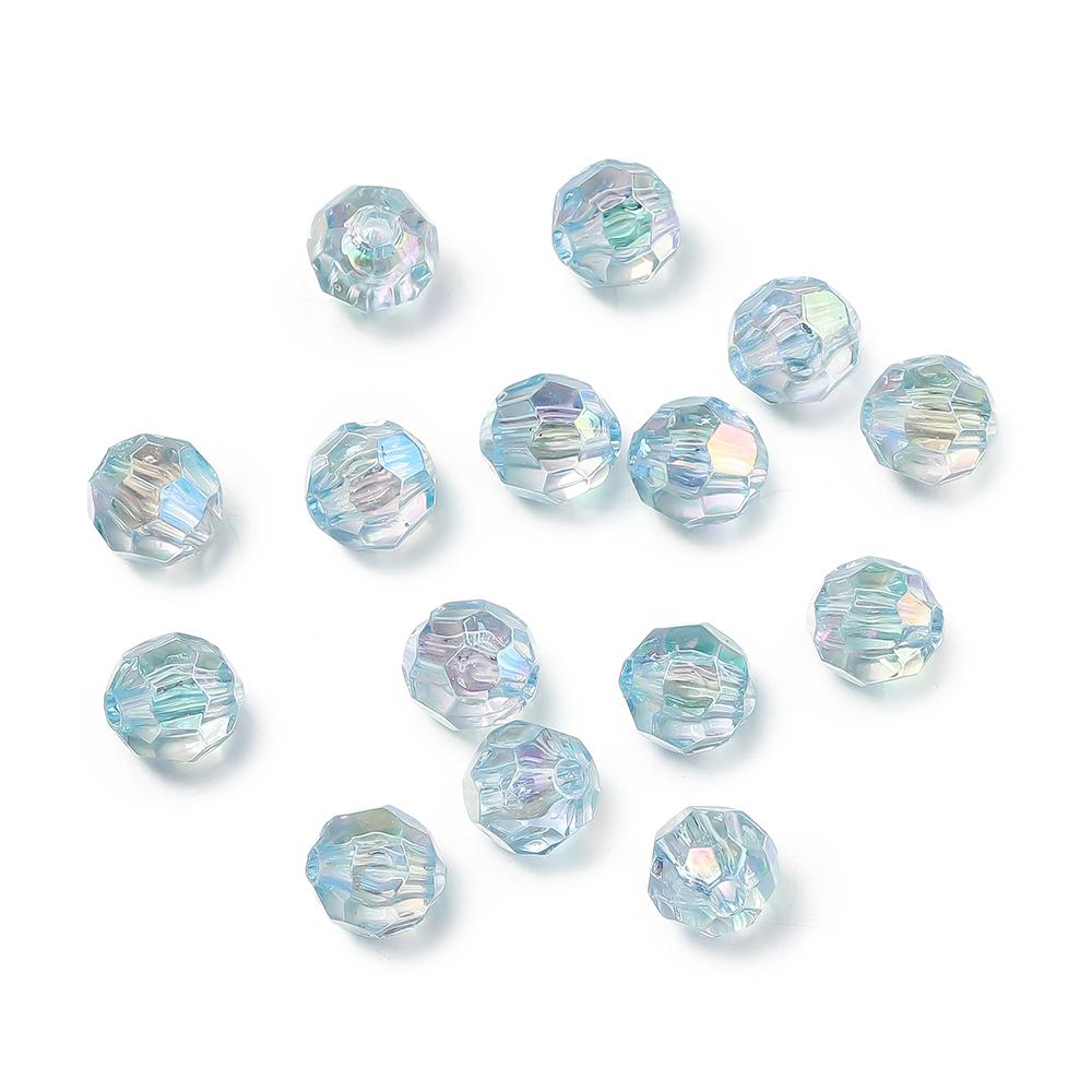 

10/50Pcs 8mm Plated Acrylic Faceted BeadS Loose Spacer Bead for DIY Bracelet Necklace Jewelry Making Supplies Accessories 10Pcs синий