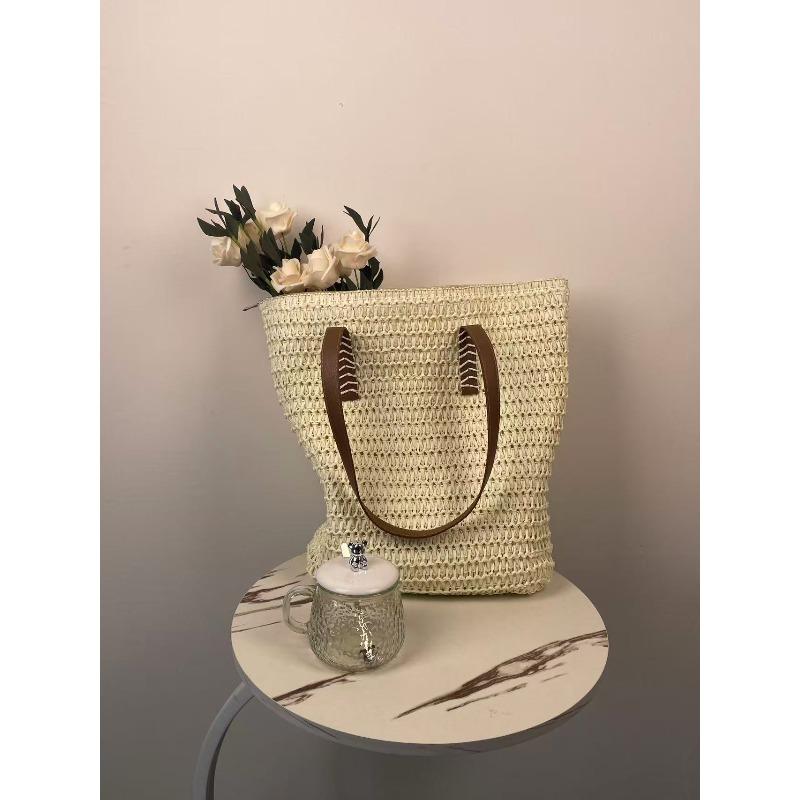 New women's straw bag fashionable and versatile travel large capacity beach bag underarm bag threedimensional large capacity